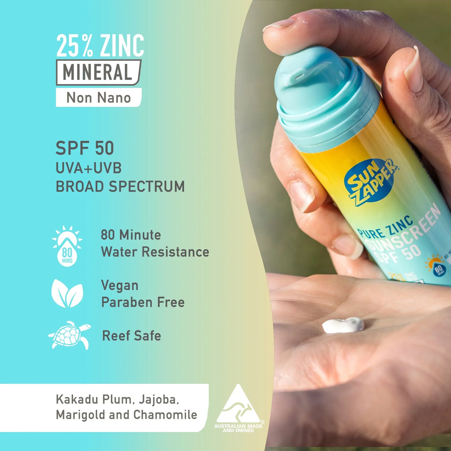 Pure Zinc Reef Safe Sun Cream SPF 50+ Mineral Sunscreen - Sun Zapper UK