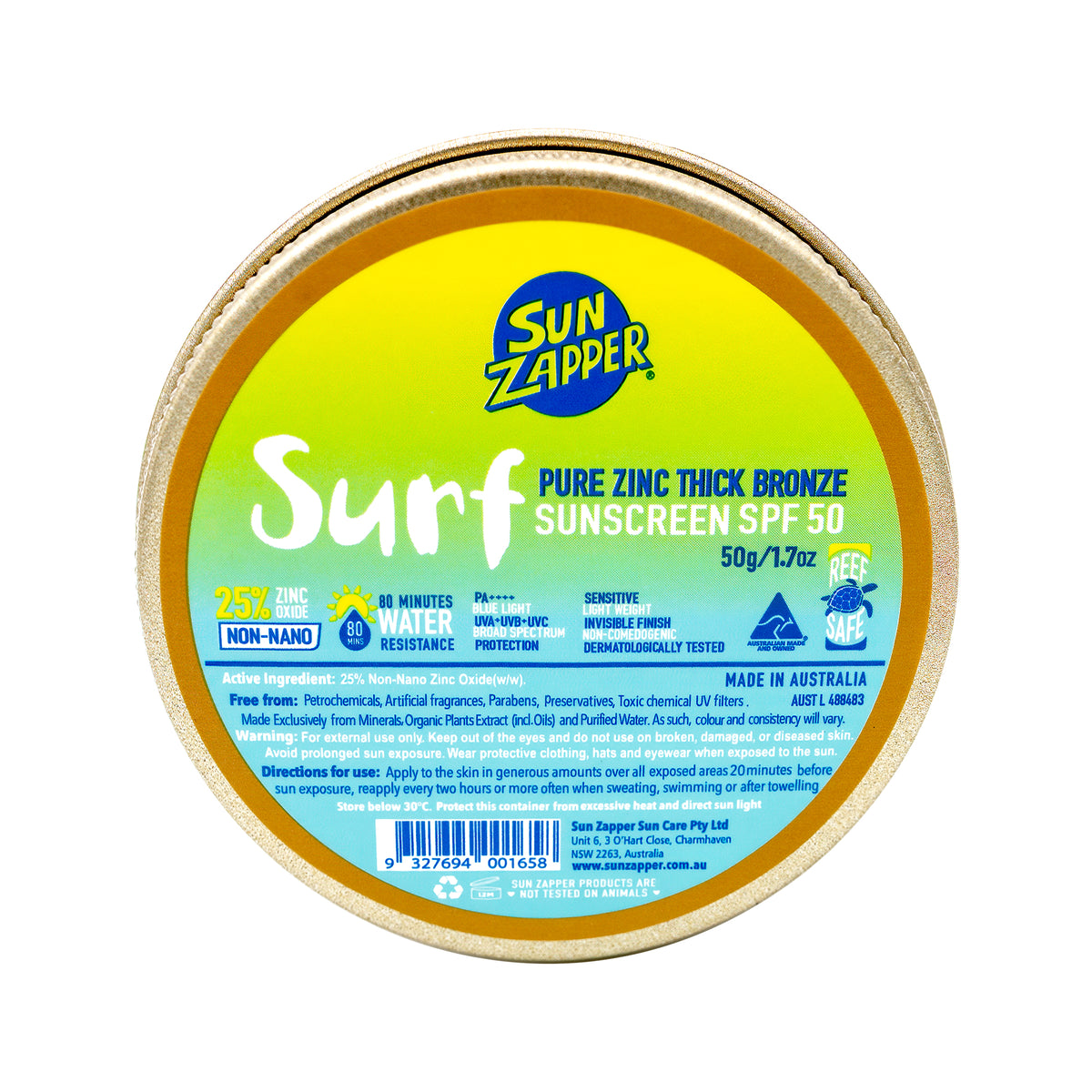 surf zinc sunscreen spf 50