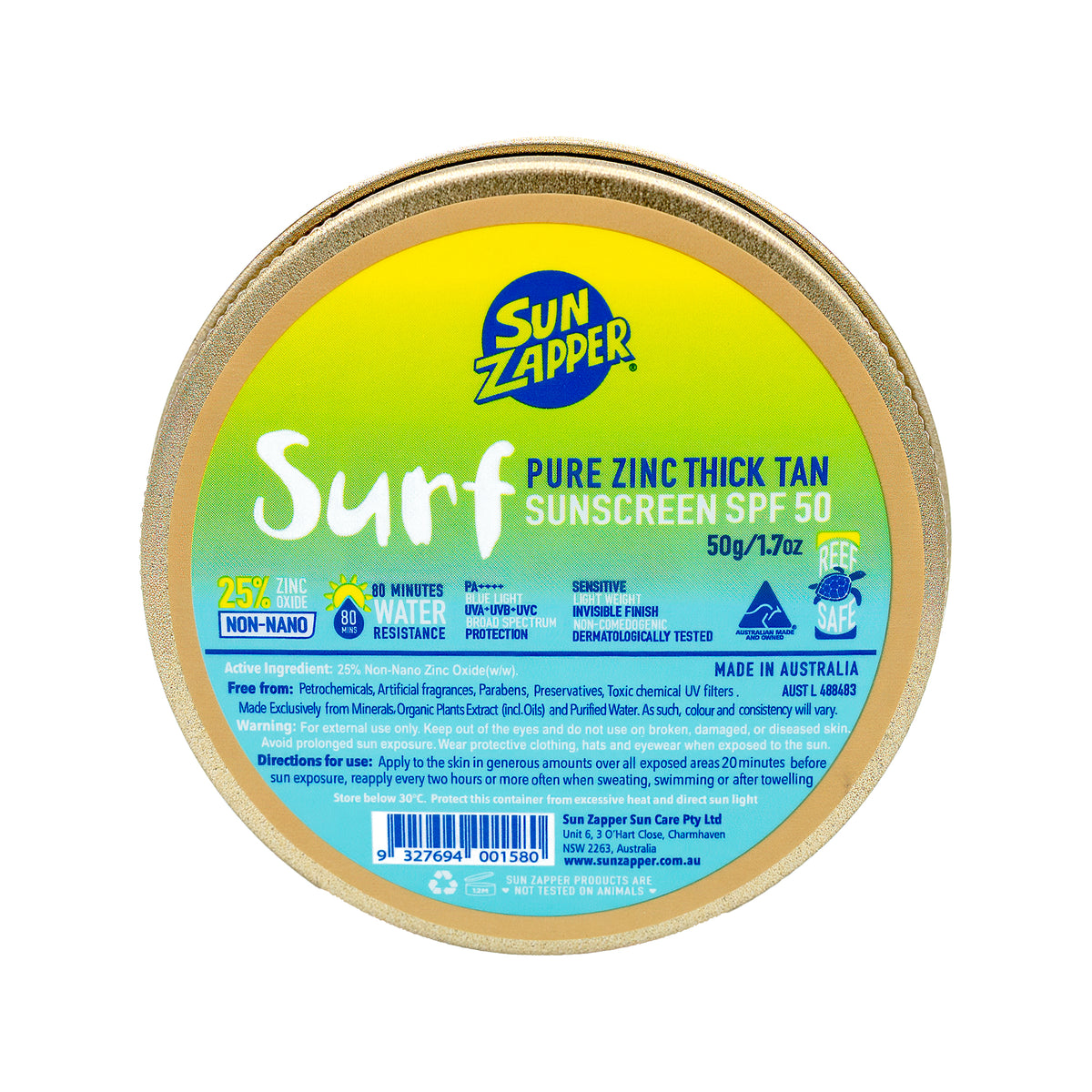 surf zinc sunscreen spf 50