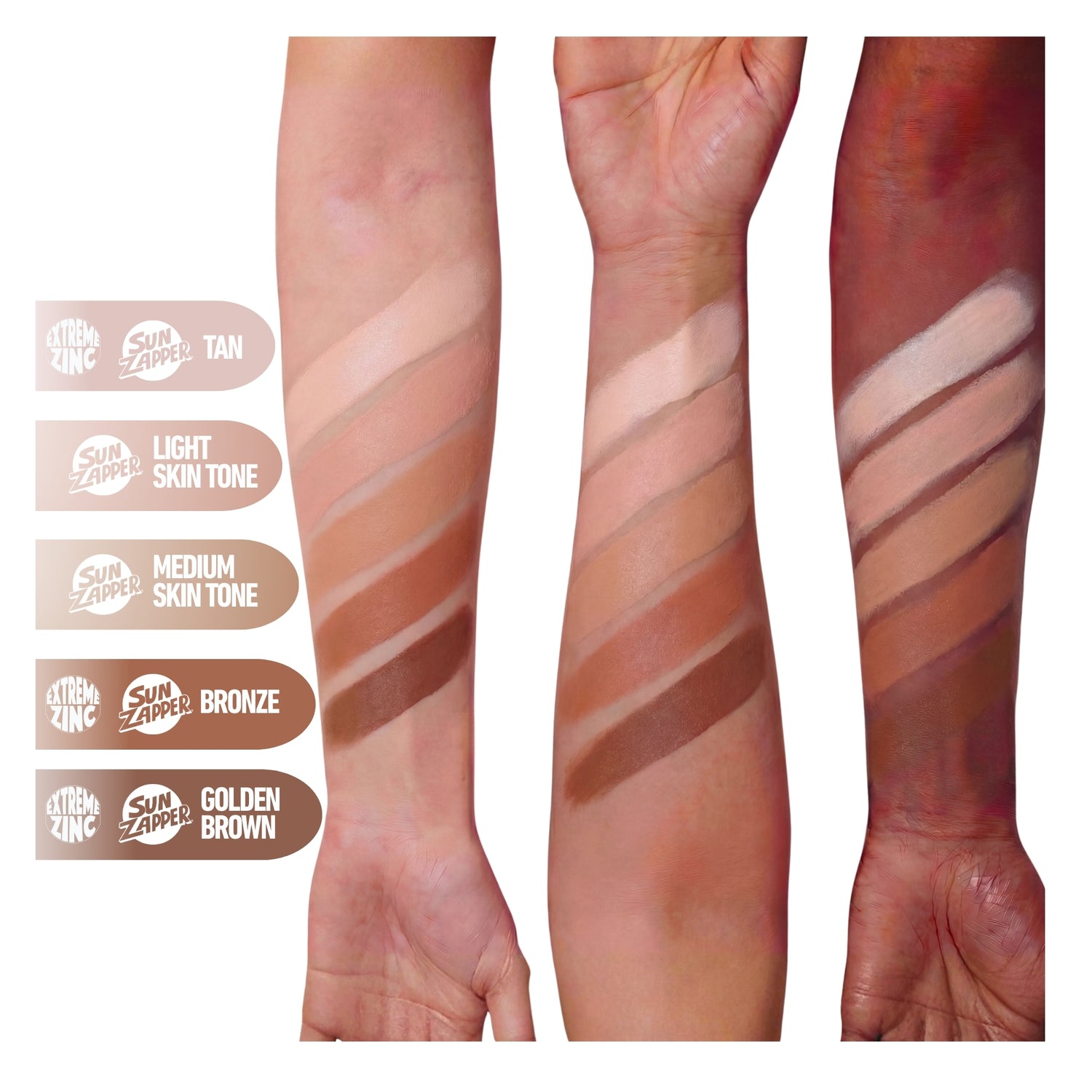 light skin tone zinc stick shade sun zapper