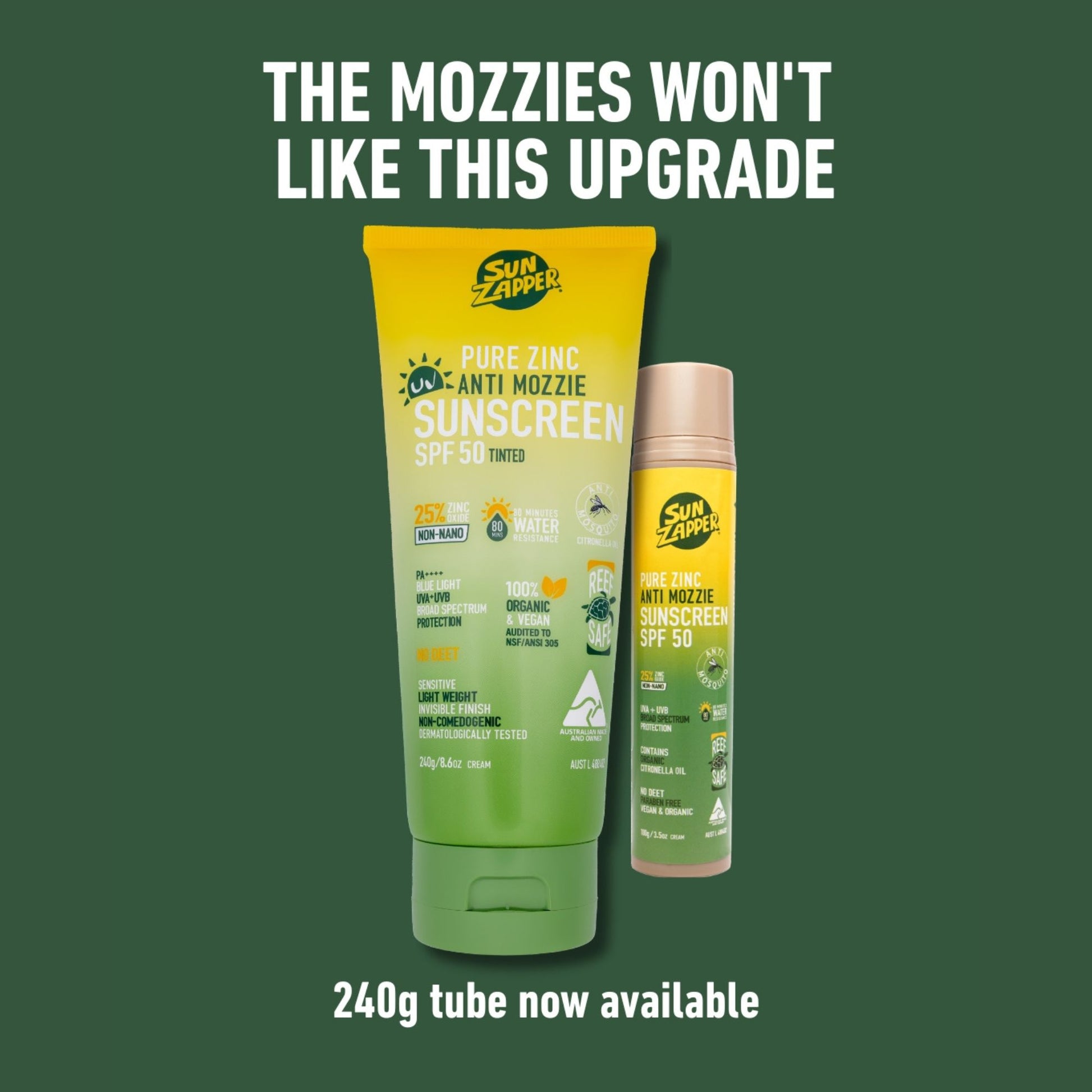 sun zapper anti mosquito and insect zinc oxide sunscreen