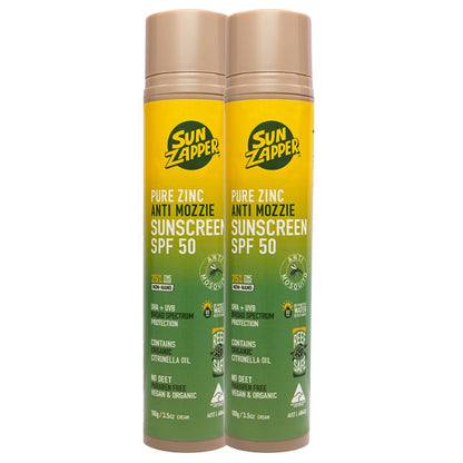 Pure Zinc Mosquito Repellent Sun Cream |Tinted Natural Zinc Sunscreen with Citronella - SPF 50